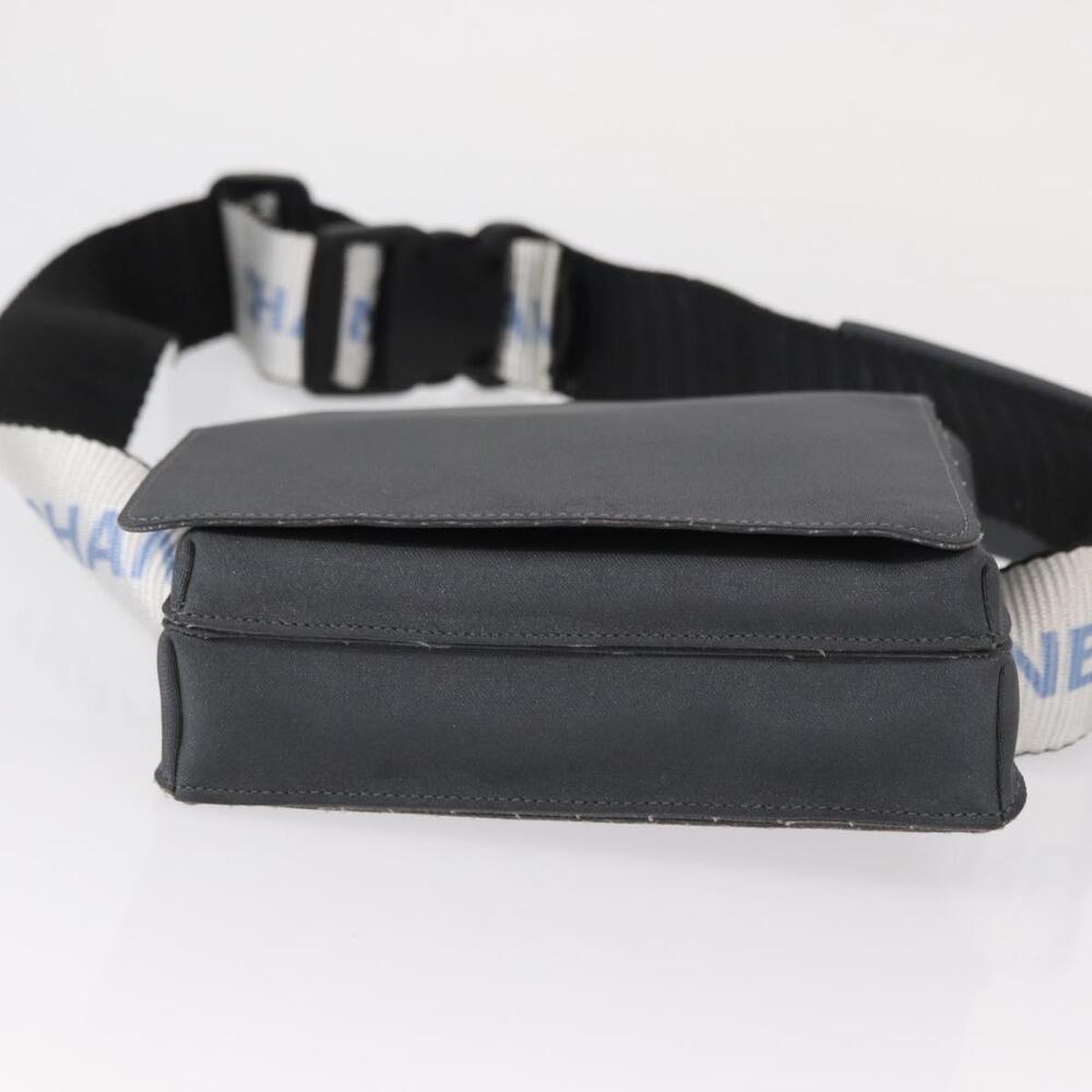 CHANEL Sports Line Waist bag Nylon Gray Silver CC Auth yk19613 - Picture 5 of 16